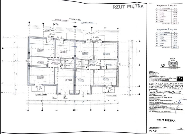 Osiedle w Łosiu - rzut pomieszczeń