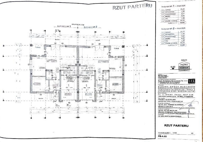 Osiedle w Łosiu - rzut pomieszczeń